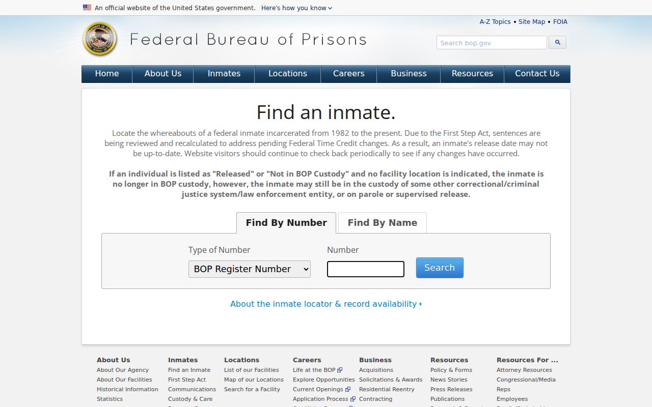 Kuttawa criminal custody search through the federal inmate locator