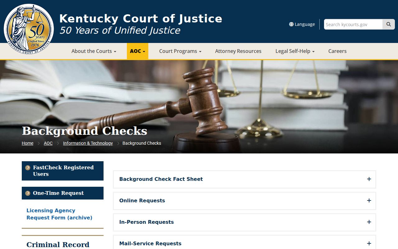 Lyon County court cases and AOC FastCheck information